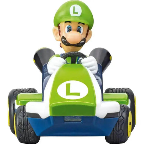 Carrera RC Nintendo Mario Kart 2.4 GHz Mini Collectible Radio Remote Control Toy Car Vehicle Luigi In Clear Display Case