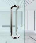 Brushed Stainless Steel Round Tube Door Push Pull Handle For Glass Frame Sliding Doors, Anti Rust And High Hardness, Smooth Edge Comfort Grip