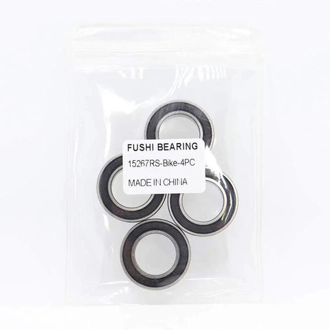 15x26x7mm Ball Bearing Set For Bicycle Rear Hubs Chrome Steel Rubber Sealed Smooth Spin Low Friction ISO 492 2005 Standard Pack