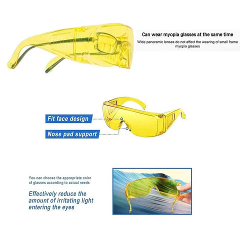 Heavy Duty Anti Fog Yellow Safety Goggles Real Deal Protective Eyewear Built To Go Over Prescription Specs For Dental Labs Teeth Whitening And Smooth Daily Construction Work with fit face design and nose pad support.
