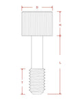 M4 X 12 Mm Knurled Captive Panel Screws Stainless Steel 4 Pack Thumb Fasteners Hardware Kit detailed technical drawing