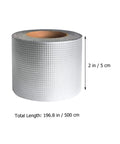 2 Pack Butyl Rubber Aluminum Foil Sealant Tape 5cm By 5m Weatherproof Waterproof Leak Repair silver roll close-up.