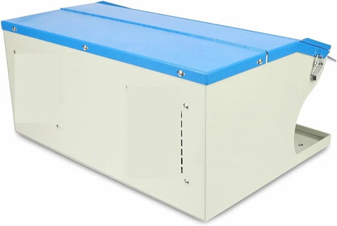 All In One Electric Sanding Polishing Grinding Machine With Dust Collector for jewelry, shown from side angle, blue top cover