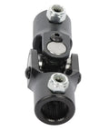Three Quarter Inch Steering U Joint 36 Spline To Three Quarter Inch DD Black 96mm side view, nickel plated solid steel, needle roller bearings