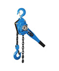 Handy 0.75 To 3 Ton Manual Hand Lever Hoist With Smooth Tensioner For Heavy Duty Lifting And Rigging Jobs That Really Get The Job Done Right seen from the side, featuring hooks and chain.