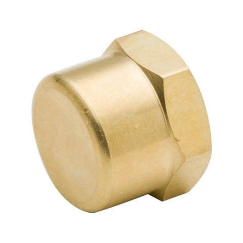 Brass Pipe Cap Fittings 1/2 In NPT Female Hex Head Pack Of 5 For Gas Lines, Fridge And Hydraulic Systems, Corrosion Resistant