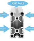 Beefy 40x80 Aluminum T Slot Extrusion For 3D Printer Parts And CNC DIY Projects 1000mm Length Silver Heavy Duty Framing