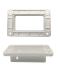 Top Shelf 2 Pack Slotted Handrail Bracket Kit For White Vinyl Fencing 2 By 3 5 Inch Post Mount With Included Screws showing durable white vinyl brackets.
