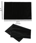 Pack Of 100 Tear Resistant PE Tattoo Wash Bottle Sleeve Bags, 9.8 By 5.9 Inches, Quick Slip On Covers For Clean, Sanitary Ink Sessions, Prevent Slips And Spills, Easy Disposal After Use, black PE sleeves shown flat and folded