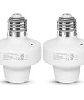 WiFi Light Socket E27 E26 Two Pack With Voice And App Control Plug And Play Works With Alexa And Google Home White Finish