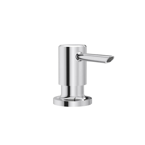 Modern Deck-Mount Kitchen Soap & Lotion Dispenser, Top-Fill, Chrome finish, ideal for kitchen use.