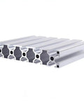 Tough As Nails T Slot Aluminum Extrusion Profile Smooth Anodized Silver Linear Guide Rail For 3D Printer And Cnc Diy Machine Building With Rock Solid 30 By 150 Mm Cross Section And 1800 Mm Length showing multiple sections stacked.
