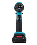 21V Lithium Ion Cordless Drill And Impact Driver Set Featuring Variable Speed Control Ergonomic Rubber Grip No Sweat Operation power tool front view.