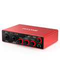 2x2 24 Bit 192 KHz Audio Interface With XLR And TRS Combo Input Monitor Mix And Loopback USB C Plug And Play One Cable Setup For PC Mac And IOS Recording Alloy Red Finish