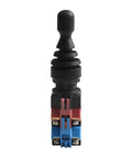 4 Position Joystick Switch With 4NO Momentary Monolever For HKL FW24 Industrial Control Panel 22mm Cutout Blue Purple Plastic Easy Install Center Return High Precision Control For Starters Relays And Complex Circuits, black lever