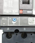 Straight Shooter Heavy Duty Industrial Circuit Breaker JJA36250 250A 600V front view with labels and settings shown.