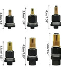 Six sizes of rivet nut tool set components ranging from 3.3cm to 5cm, part of Rivet Nut Tool Set With 6 Sizes M3 M4 M5 M6 M8 M10 Hand Rivet Nut Setter Kit Plus 60 Nuts Heavy Duty Carbon Steel Build Quick Install For Automotive Gearhead Ready Metal Fabrication And Do It Yourself Sheet Metal Repair.