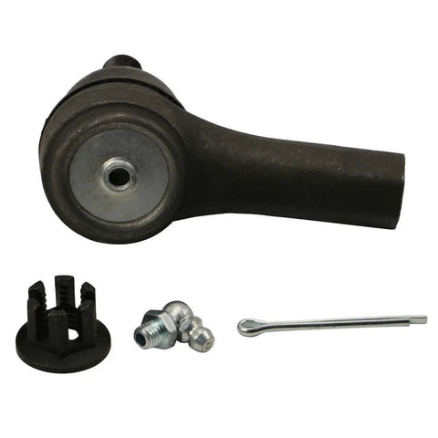 Chevrolet Trax Front Outer Tie Rods Replacement Kit For 2013 Through 2022 With Hydraulic Steering Set Of 2 Beefy Durable Suspension Parts For Easy Install And Longevity. Tie rod end, cotter pin, and tool on white background
