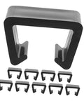 10 Pack Patio Sofa Clamps For Sectional Wicker Outdoor Couches Plastic Fasteners Modular Patio Furniture Clips Weather Resistant Connectors For No Slip Outdoor Furniture Assembly And Repair, showing the clamps in black weather resistant plastic.