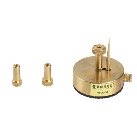 DIY Friendly Hairspring Support Stand For Watches Pro Grade Alloy Watch Repair Tool, golden brass finish, shown with parts