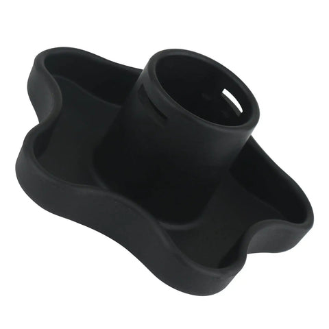 Lumbar Support Knob Replacement For Front Driver And Passenger Seat No-Fuss Easy Install OEM-Grade Fit Durable Handle. Black knob angled view.