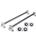 2 Pack 20mm Chrome Plated Linear Rails 39.37in 1000mm Kit With 4 SK20 Fixed Shaft Supports And 4 SCS20UU Pillar Block Bearings