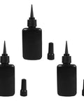 Solid Black 50ml H Dpe Sealed Dropper Bottles Kit for Industrial Glue Dispensing and DIY craft projects with fine tips.