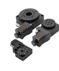 Heavy Duty 360 Indexing Plate And Electric Rotary Table Featuring Hella Smooth Worm Gear Drive For Quiet Shop Performance Plus Dead Nuts Accurate Milling And Routing, black rotary table with multiple mounting holes.