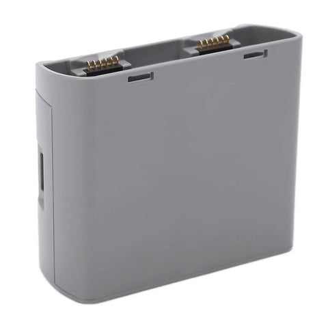 Gray Two Way Battery Charging Hub For MINI 2 SE Drones with dual slots, side view.