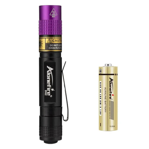 Ultra Portable 3W UV Flashlight 365nm Mini Black Light For Minerals Pet Urine Detection Scorpions Stains And Money Detection EDC Ready AAA Battery Included Pocket Sized Micro Light with AAA battery