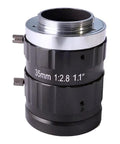 Pro Grade C Mount Machine Vision Lens 12mm F2.8, 1 Inch Sensor, Manual Iris, Low Distortion, Locking Screws, Industrial Use
