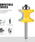 Bullnose Beading Router Bits Set For CNC And Handheld Routers, Five-Piece Carbide Tipped Beading Bit Set With 1/4 Inch Shank