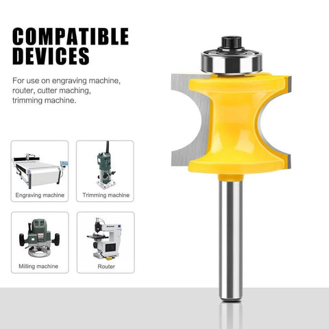 Bullnose Beading Router Bits Set For CNC And Handheld Routers, Five-Piece Carbide Tipped Beading Bit Set With 1/4 Inch Shank