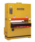 Heavy Duty 37 Inch Wide Belt Sander 20 Horsepower Industrial Woodworking Station with control panel and smooth feed deck.