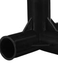 Close-up of 4-Way Plastic Shoe Rack Connectors, 16mm Inner Diameter, Black Replacement Pipe Joints For DIY Shoe Cabinets