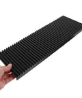 Hand holding a Two Piece Static Bar Rack for Circuit Boards ESD Safe Mount Tray with Strip Design Plastic Storage Stand