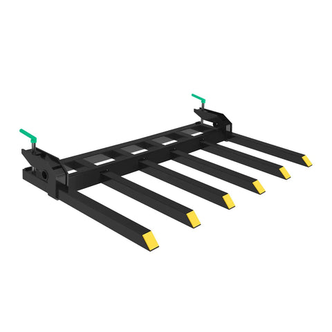 Heavy Duty Clamp On Debris Forks For 60 Inch Buckets, 4000 Lb Capacity Pallet Fork Attachments For Loader, Skid Steer, Tractor
