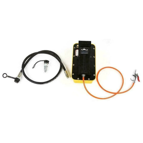 Hustle Ready Heavy Duty Pneumatic Hydraulic Foot Pump Packed With 2.3 Liter Air Tank And 3/8 Inch Npt Connectors Engineered Smooth For Tough Workshop Crimping Projects