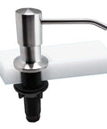 Top Fill Built In Soap Dispenser For Kitchen And Bath Stainless Steel 17 Oz Bottle Capacity Long 3 Inch Nozzle Check Valve Keeps Prime