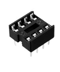 Close-up of DIP IC Socket Adapter 30 Pack 2.54mm Pitch Dual Row Eight Pin Solder Type Socket With 7.6mm Row Spacing