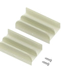 Heavy Duty Sliding Shower Door Bottom Guide With Mounting Screws For Top Hung Glass Doors And Tub Enclosures Sweet Glide Fix Foolproof Setup Includes Full Hardware Two Piece Home Bundle, plastic guides with screws.