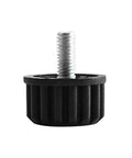 Adjustable Furniture Leveling Feet With Screws And Floor Protectors shown with round black base and metal screw