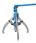 Built Tough Heavy Duty Hydraulic Puller Splitter Tool 50T Capacity shown with 3 jaw setup and blue handle.