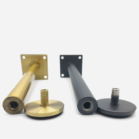 Adjustable 23.6 Inch Stainless Steel Furniture Legs Set Of 4 With Gold Finish Durable Replacement Legs For Sofa Table Cabinet Coffee Table And TV Stand Includes Screws Upgrade Your Setup, showing gold and black components.