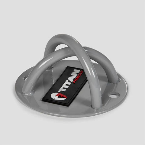 Hella Sturdy Wall And Ceiling Mount Bracket For Bodyweight Suspension Trainers Compatible With Battle Ropes, gray steel plate with hooks.