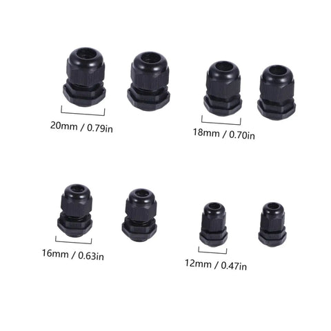 Check Out This Awesome 50 Piece Weather Pack Connectors Kit With Heavy Duty Nylon Glands For Secure Wire Cable Jointing And Rock Solid Seal Perfect Fixing Heads That Boost Tensile Strength To Keep Your Home Wiring Safe Dry And Totally Waterproof Like. 50pc black nylon cable glands, 12-20mm sizes