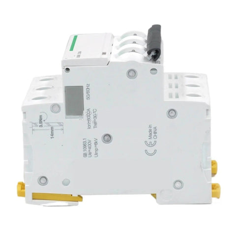 Pro Level Rock Solid Three Pole Fifty Amp Mini Circuit Breaker With Type D Curve and Heavy Hitter Industrial Switchgear side view