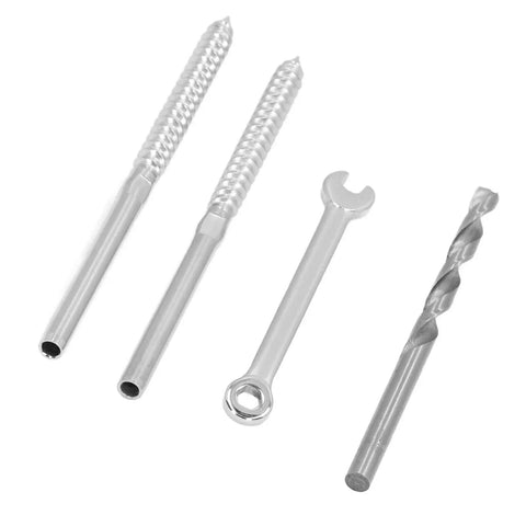 Heavy Duty Swage Lag Screw Cable Railing Kit With Stainless Steel 316 Left Right Thread includes wrench and drill bit