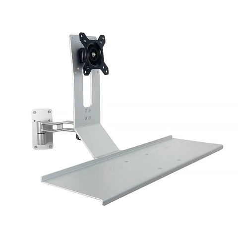 Premium Badass Heavy Duty Industrial Cabinet Computer Monitor Mount Single Display Arm for Rig or Office, adjustable solid bracket.