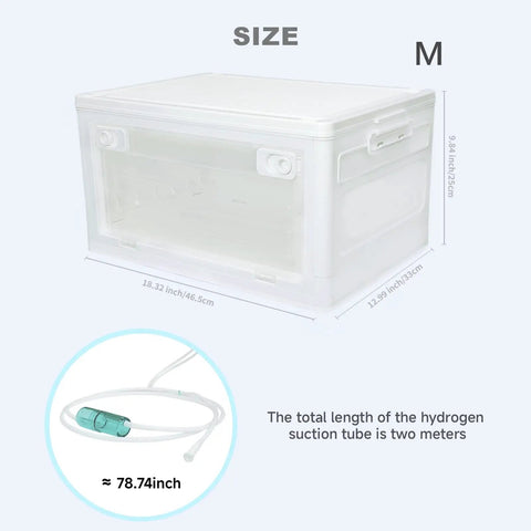 Size M Pet Hydrogen Oxygen Inhalation Box For Cats And Dogs with dimensions and hydrogen suction tube
